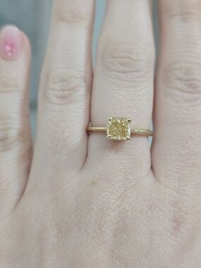 14k Yellow Gold Fancy Lab Diamond Ring